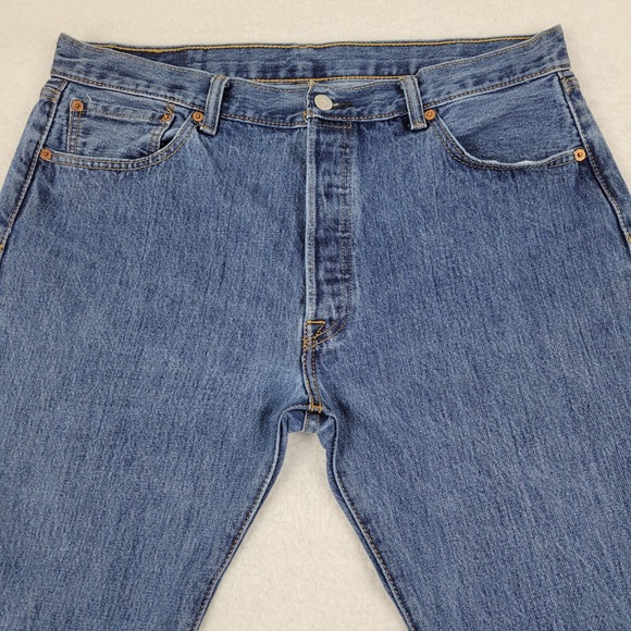Levis 501XX Straight Leg Jeans Mens 36 x 32 Measures 35 x 30 100% Cotton Blue #2 - Picture 3 of 12